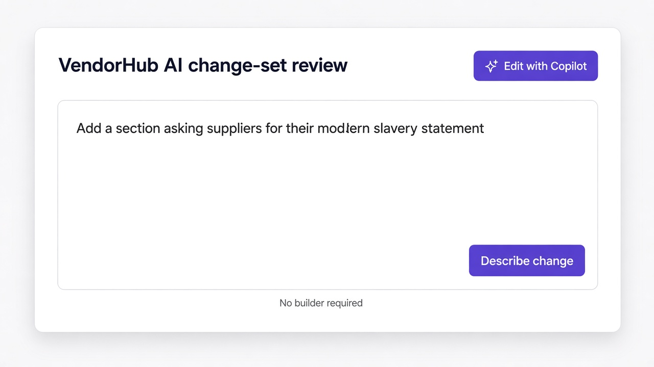 Describe a form change in plain language—no builder to learn