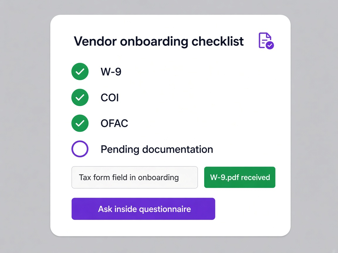 W-9 collected automatically inside the questionnaire